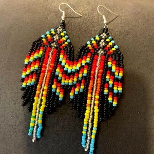 Handmade seed bead earrings